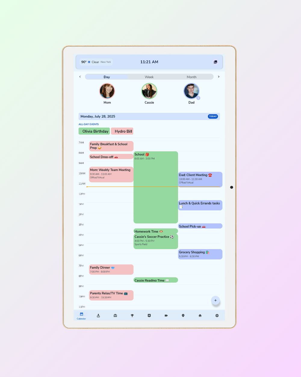 Shared Family Calendar & Home Organization