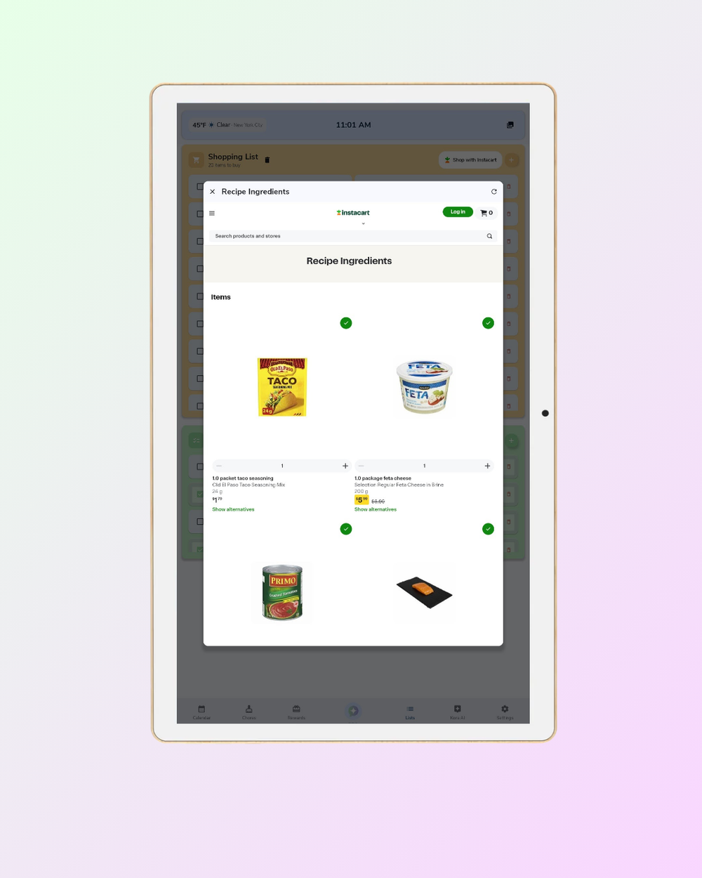 Smart Grocery List with Instacart Integration